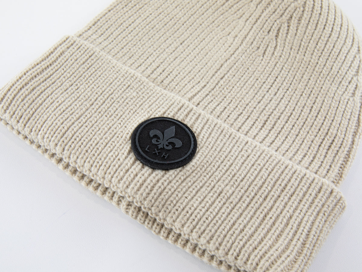 Beige Thick Knit Beanie