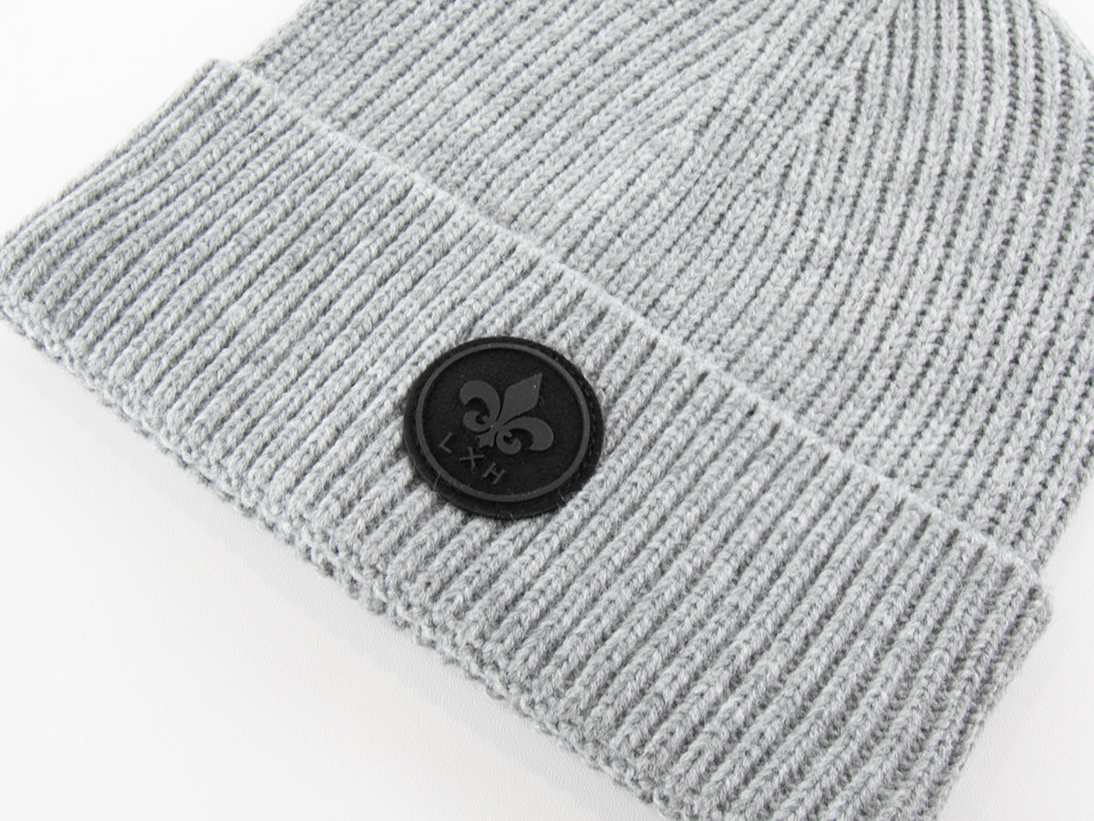 Grey Thick Knit Beanie