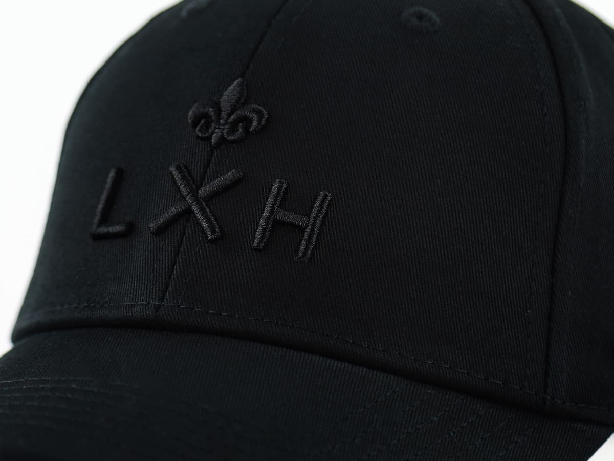 Casquette « Héritage » Coton Sans Ligne Ton sur Ton Noir