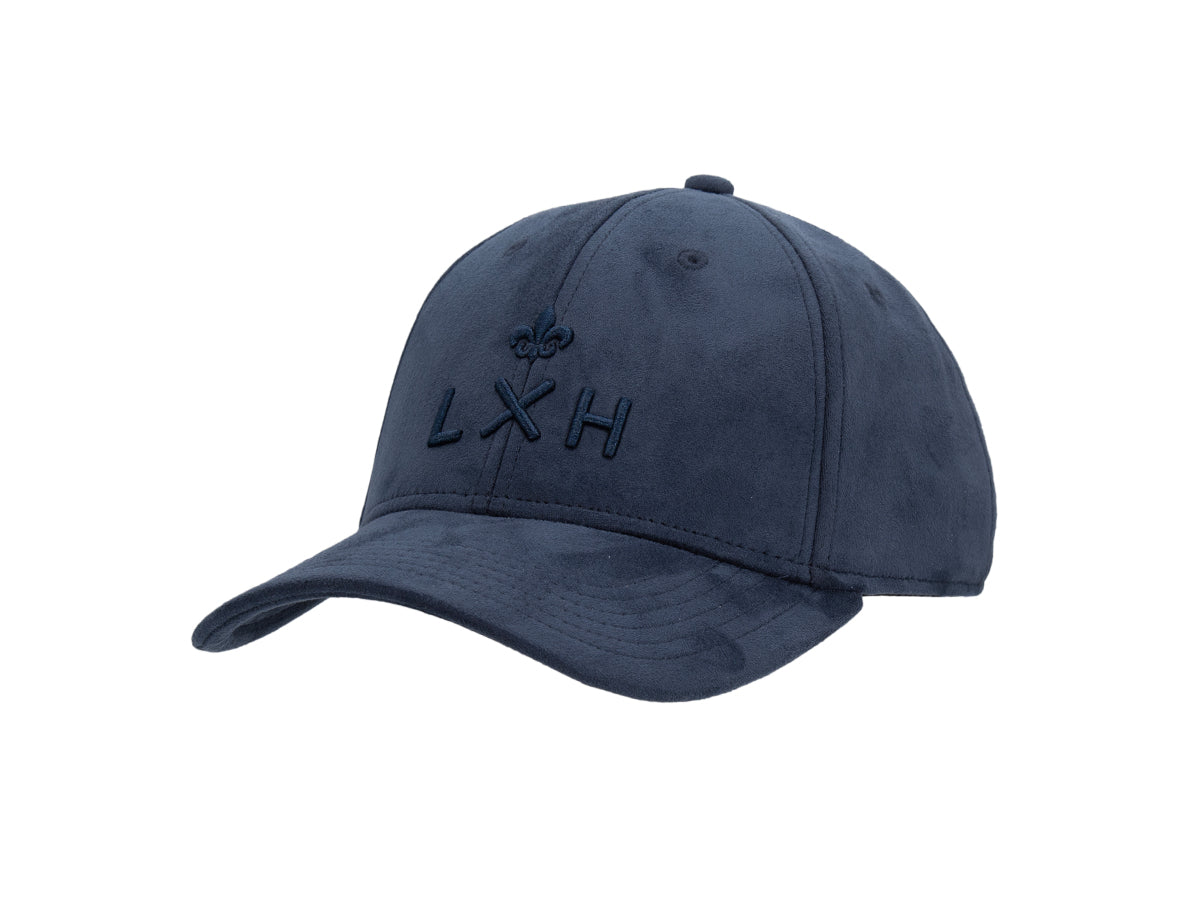 Heritage Tone-on-Tone Faux Suede Cap Navy Blue
