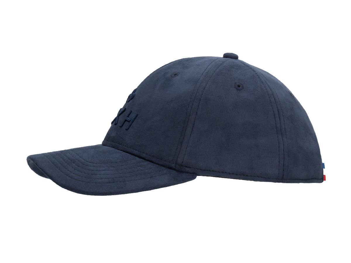 Heritage Tone-on-Tone Faux Suede Cap Navy Blue