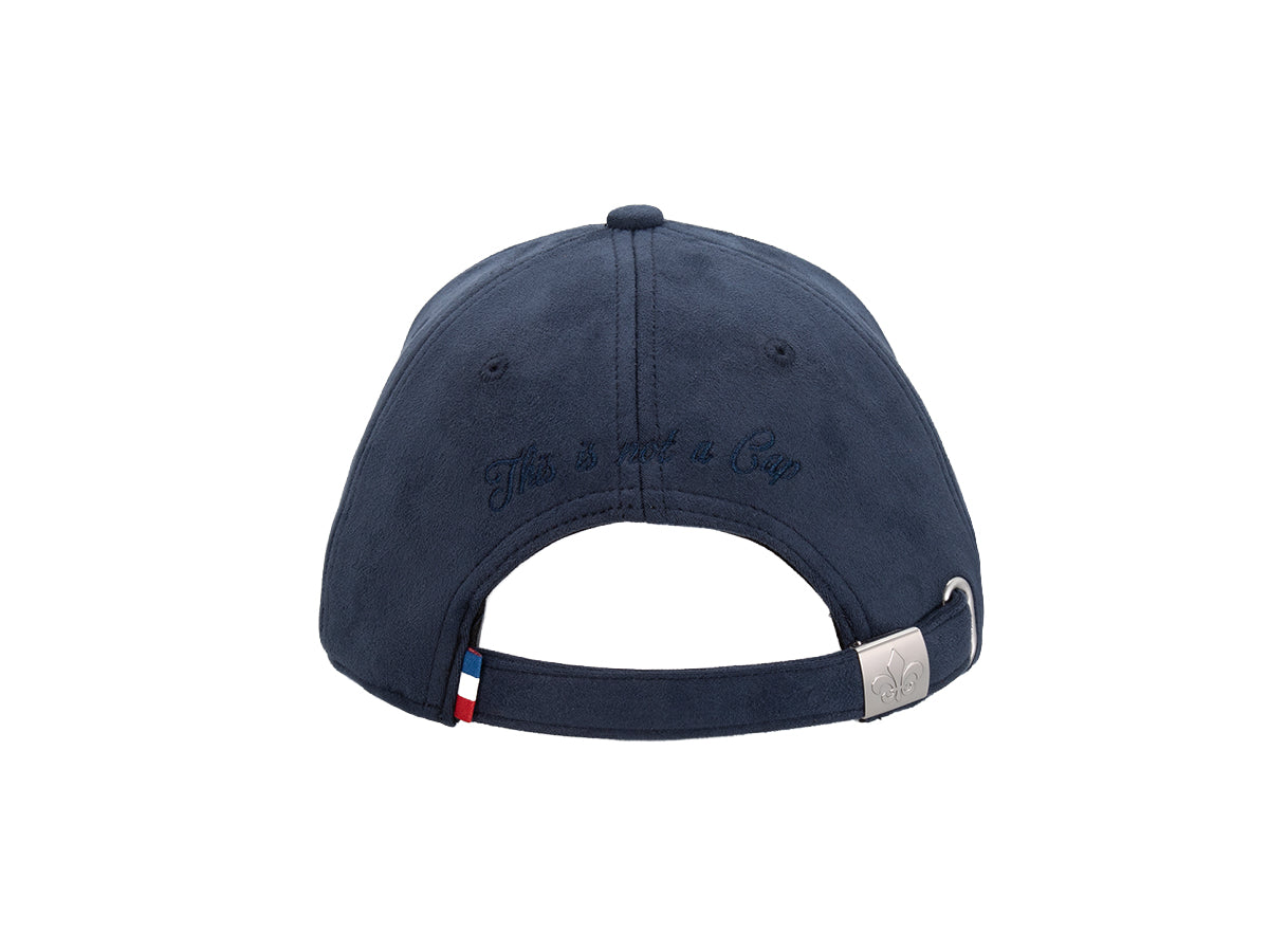 Heritage Tone-on-Tone Faux Suede Cap Navy Blue