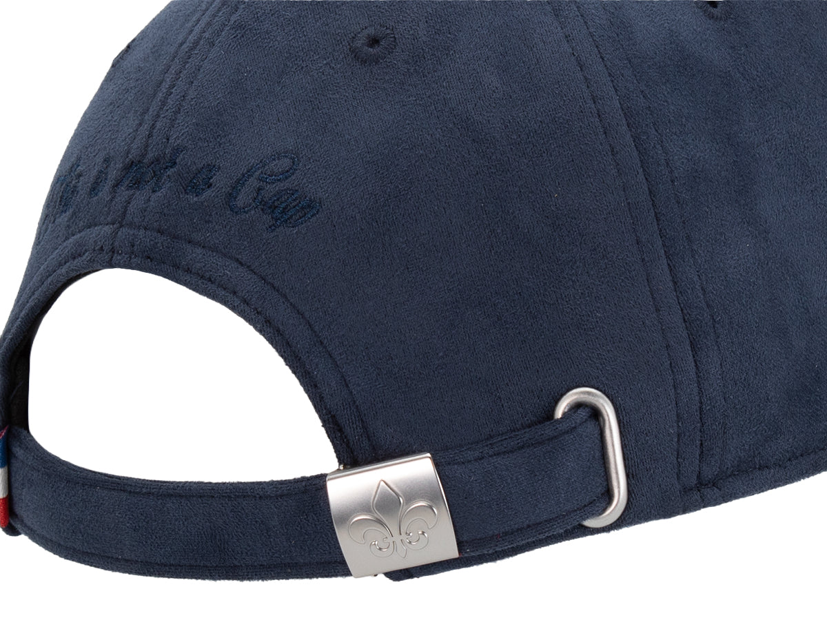 Heritage Tone-on-Tone Faux Suede Cap Navy Blue