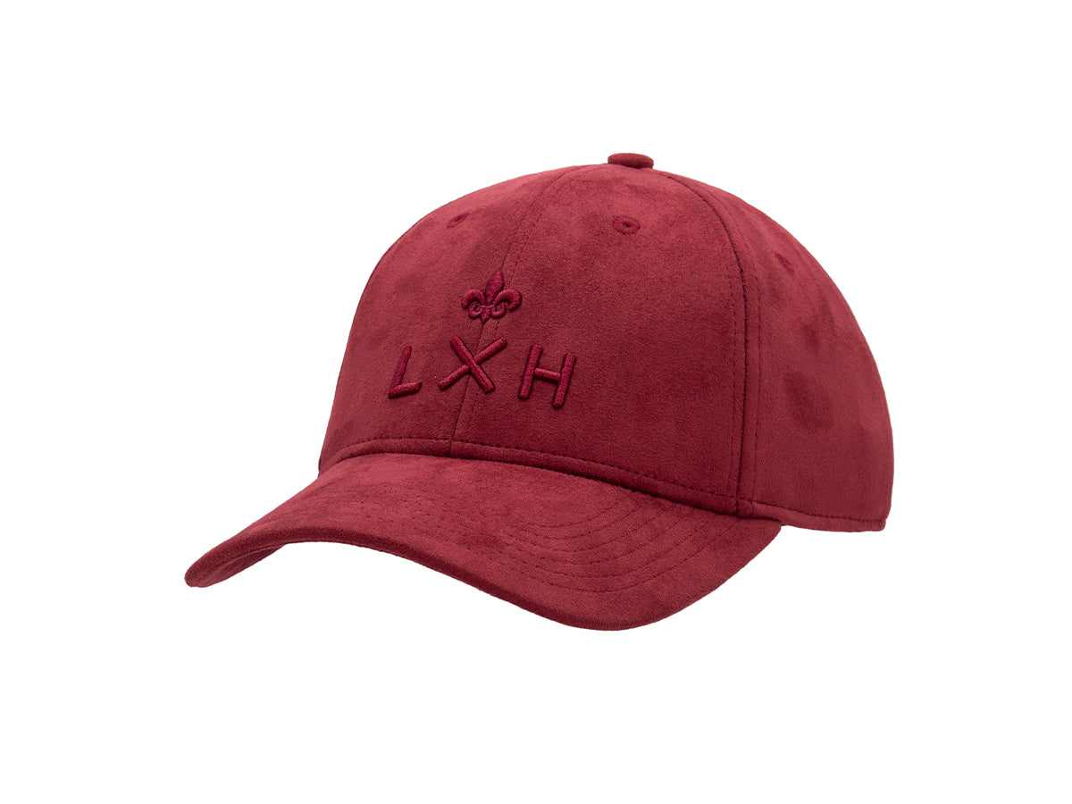 Heritage Tone-on-Tone Suedette Cap Wine-colored