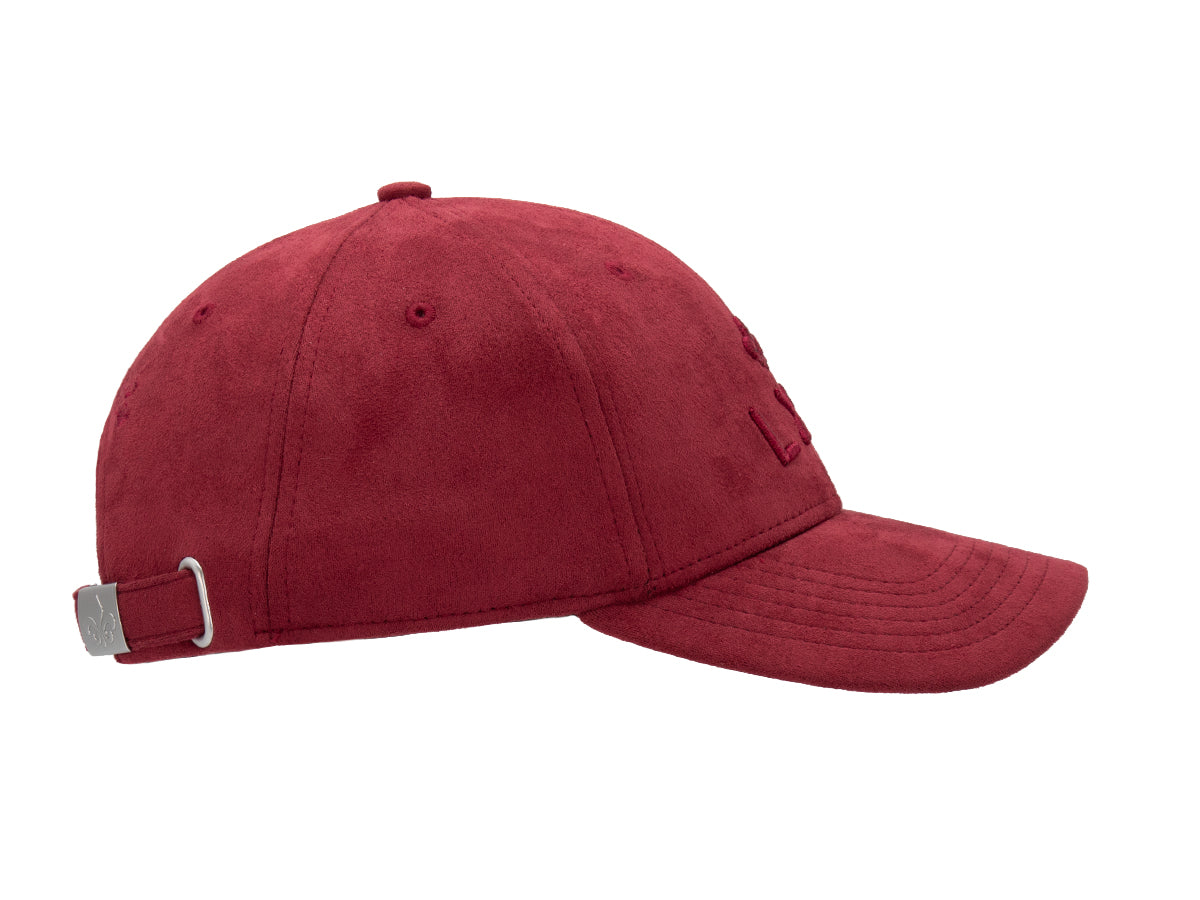 Heritage Tone-on-Tone Suedette Cap Wine-colored