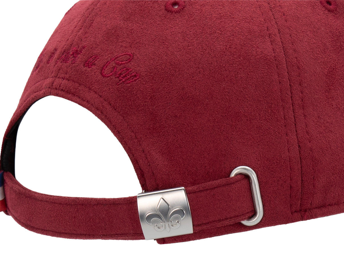 Heritage Tone-on-Tone Suedette Cap Wine-colored