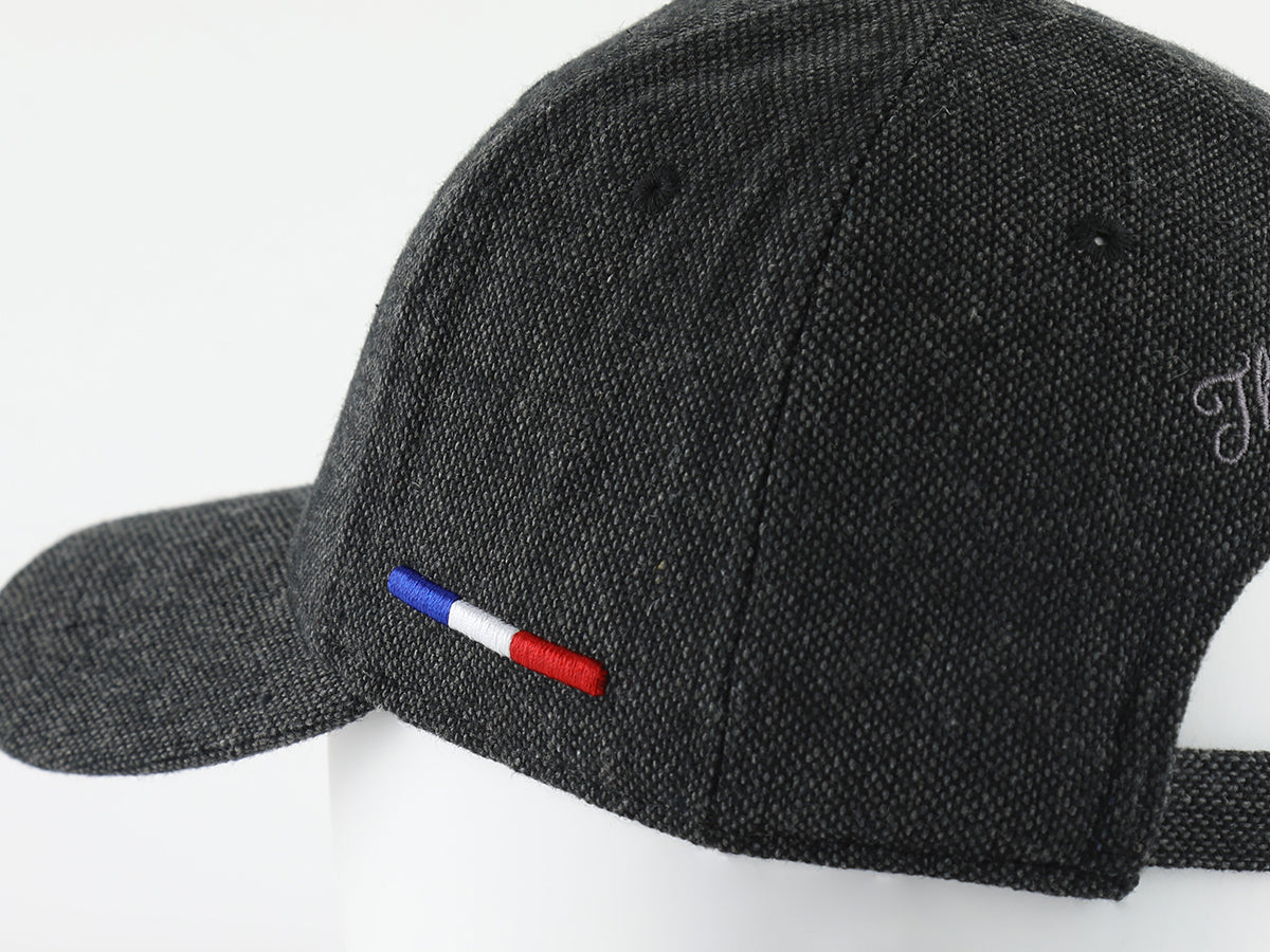 Black Piqué Wool “Heritage” Cap