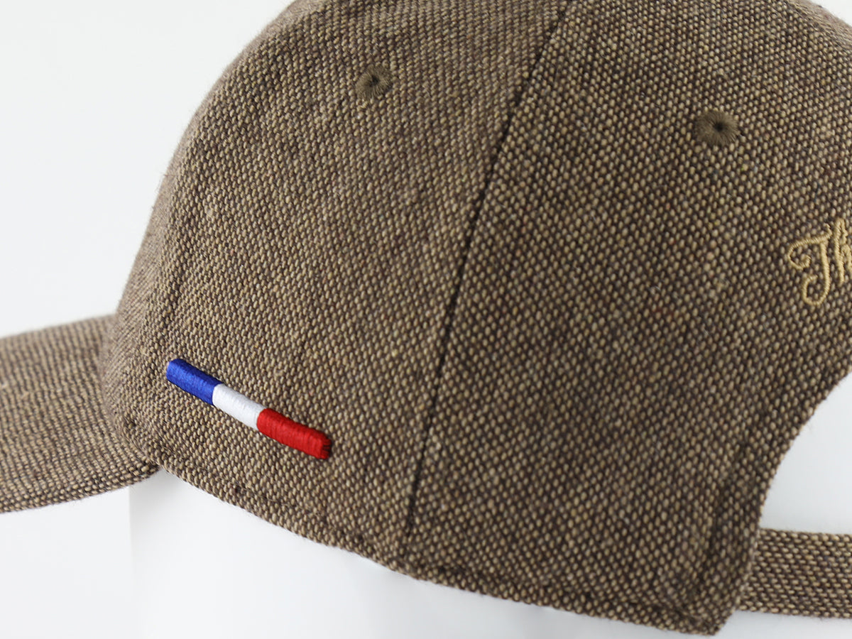 “Heritage” Cap in Brown Piqué Wool