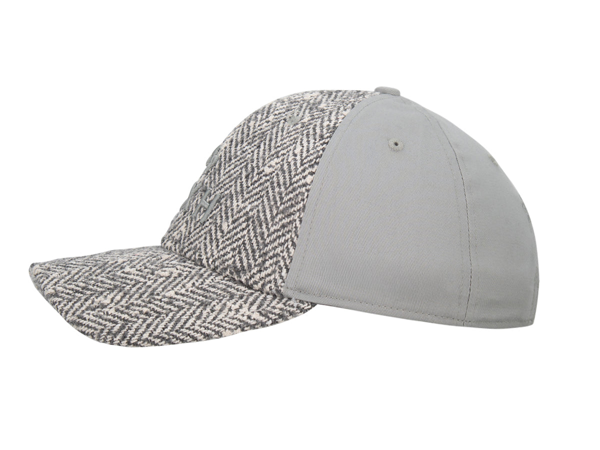 Casquette « Héritage » Ton sur Ton Bi-Matière Chevron Moucheté Gris Perle avec visière stylée