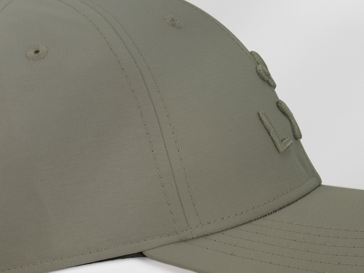 Tone-on-Tone Nylon “Heritage” Cap in Olive Green