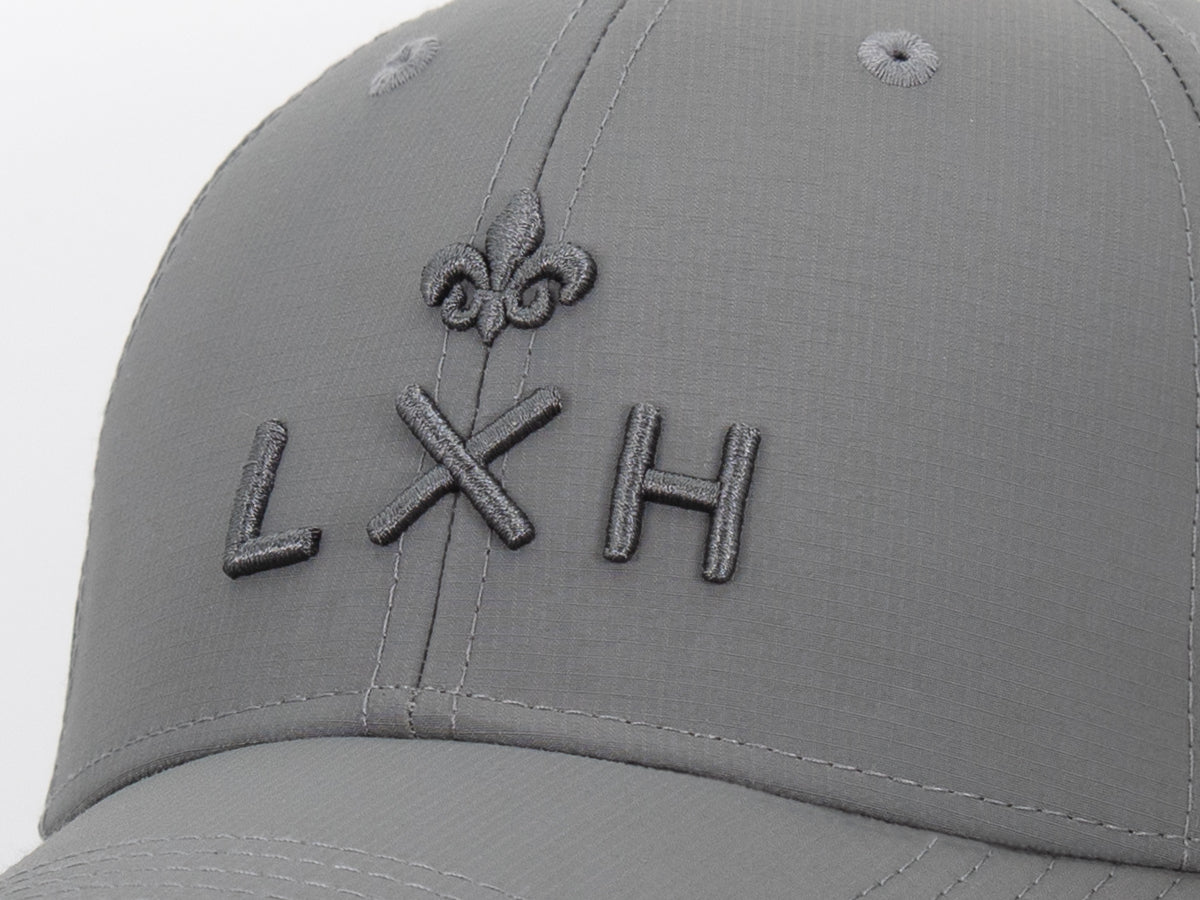 Casquette « Héritage » Nylon Ton sur Ton Plomb avec logo LXH brodé en relief