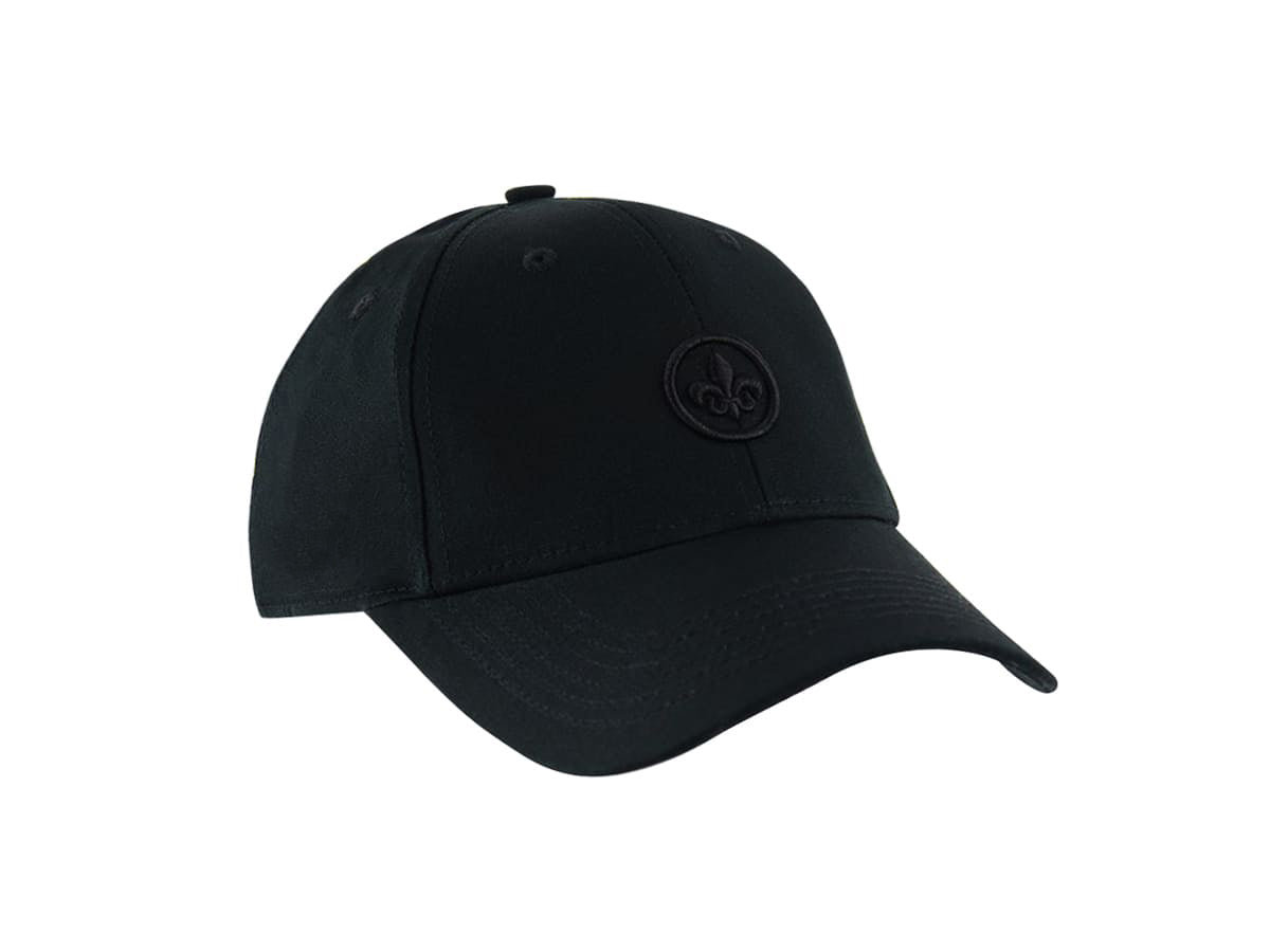 “Heritage” Cap Cotton Fleur de Lys Black