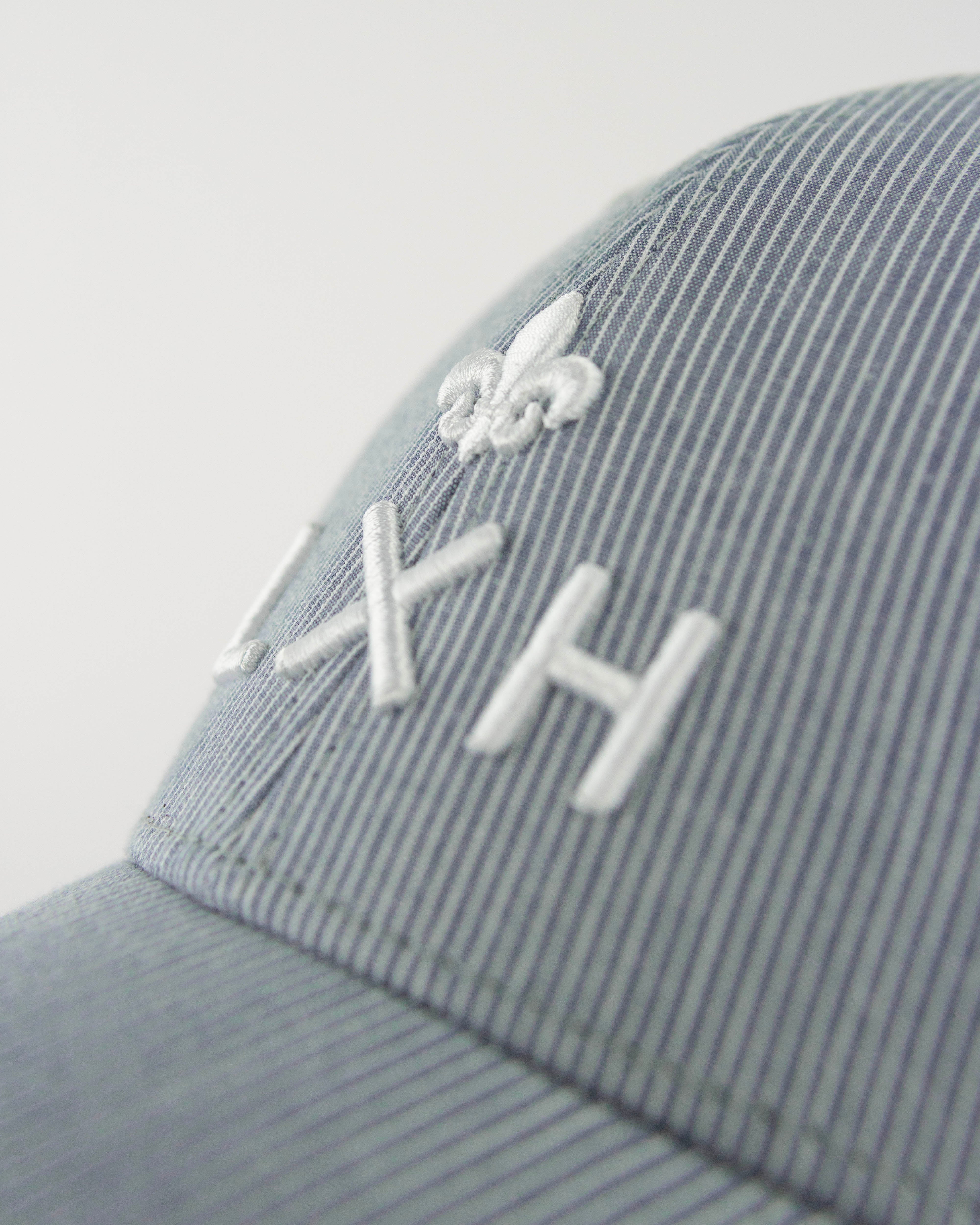 “Heritage” Cap Blue Gray / White Stripes