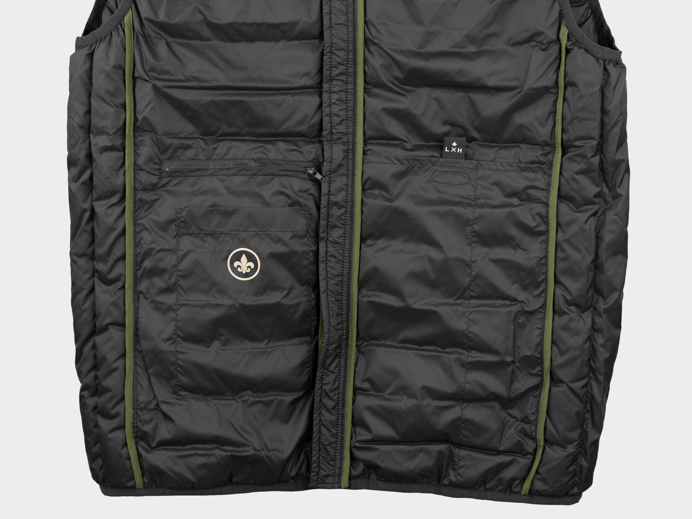 Black sleeveless down jacket