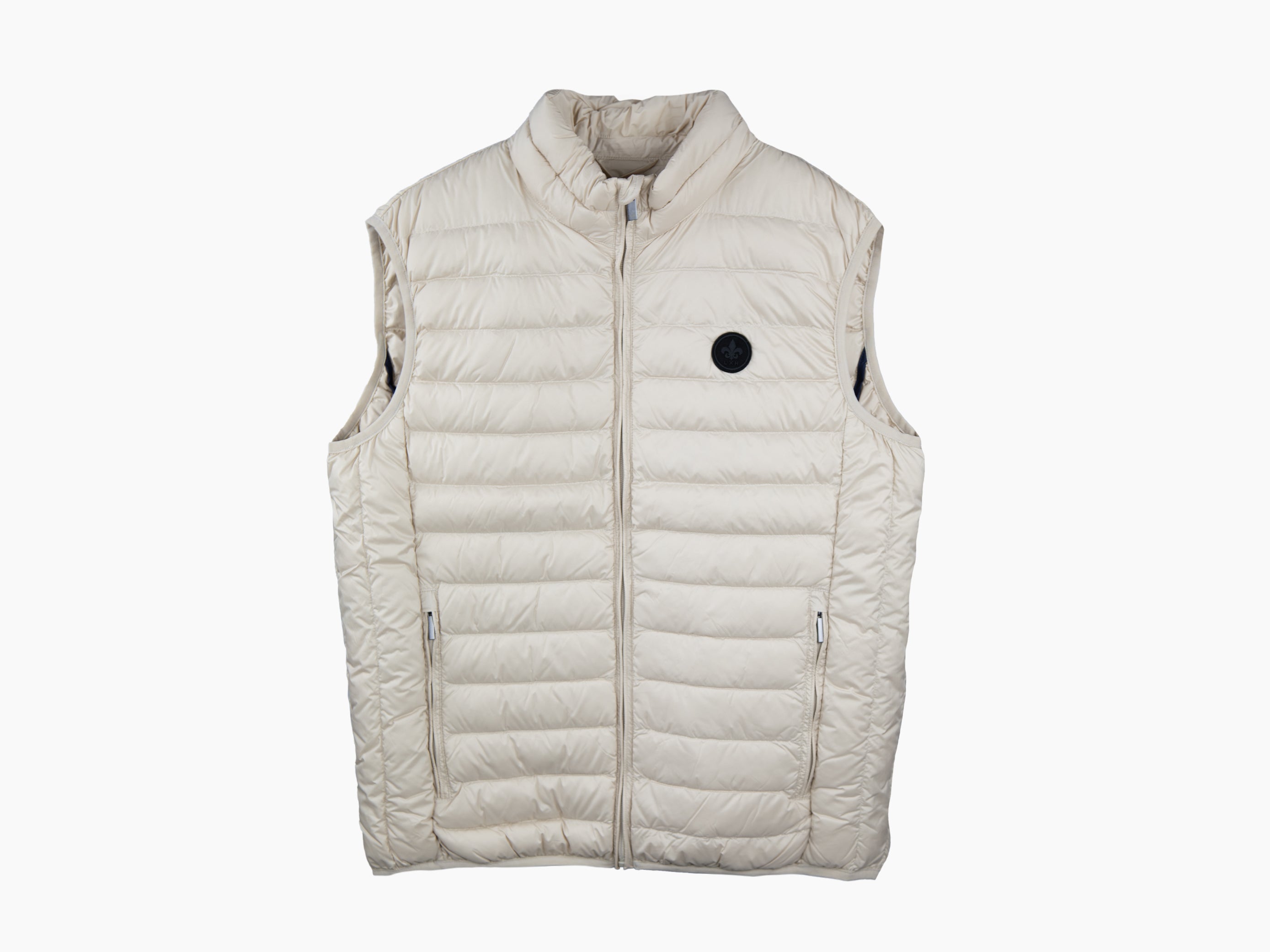 Beige sleeveless down jacket