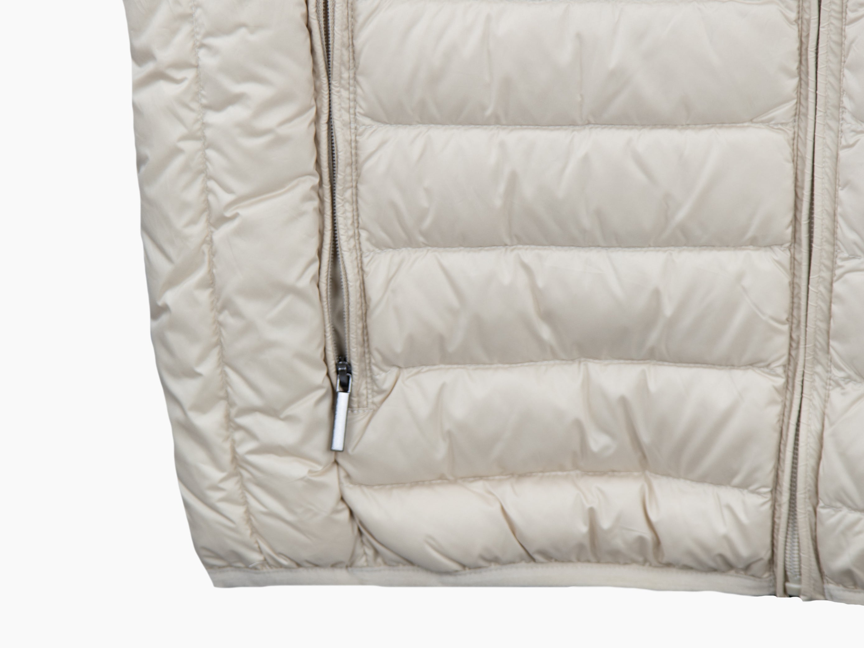 Beige sleeveless down jacket