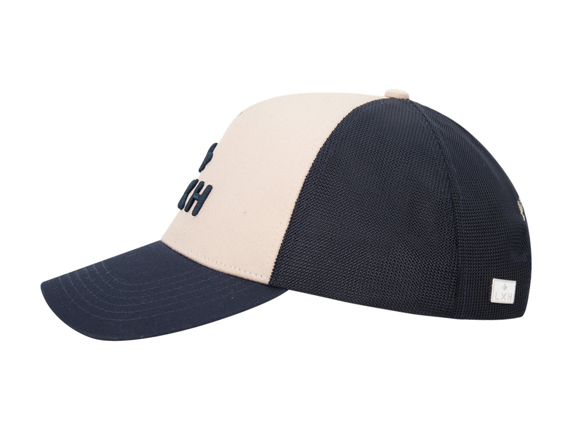 Casquette « Évasion » Bi-Color Coton Mastic / Bleu Marine