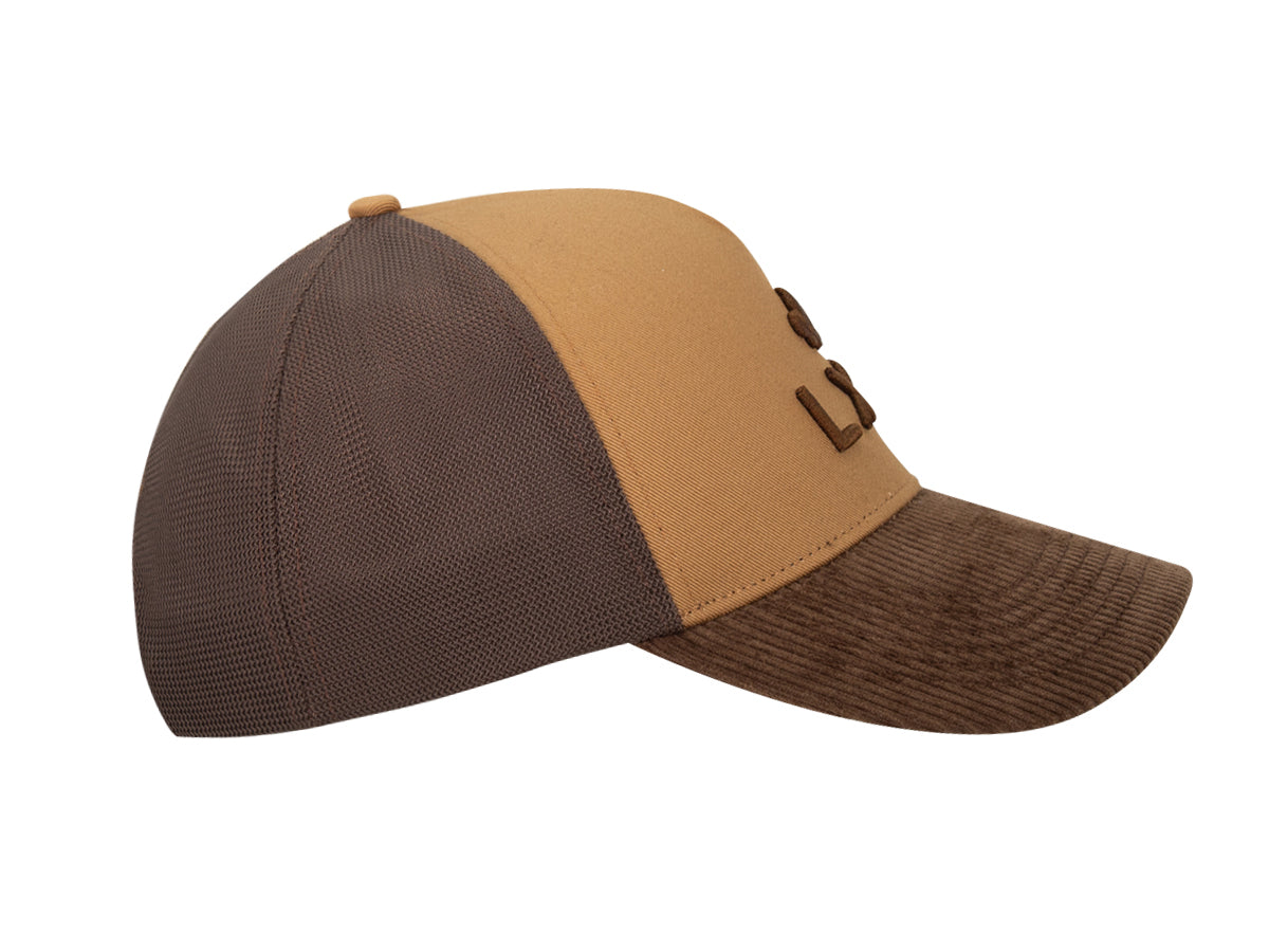 Casquette « Évasion » Bi-Matière Coton / Velours Côtelé Pain d'épice / Marron