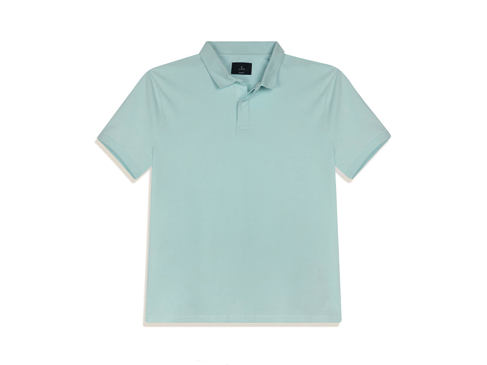 Sky Blue Cotton Pique Polo Shirt