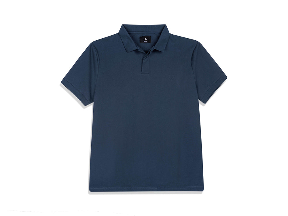Navy Blue Cotton Pique Polo Shirt
