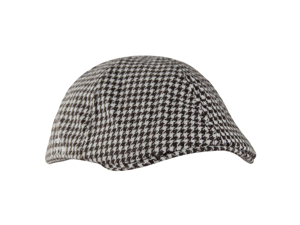 Béret Pied-de-Poule Marron / Blanc de LXH, idéal pour un style élégant et vintage