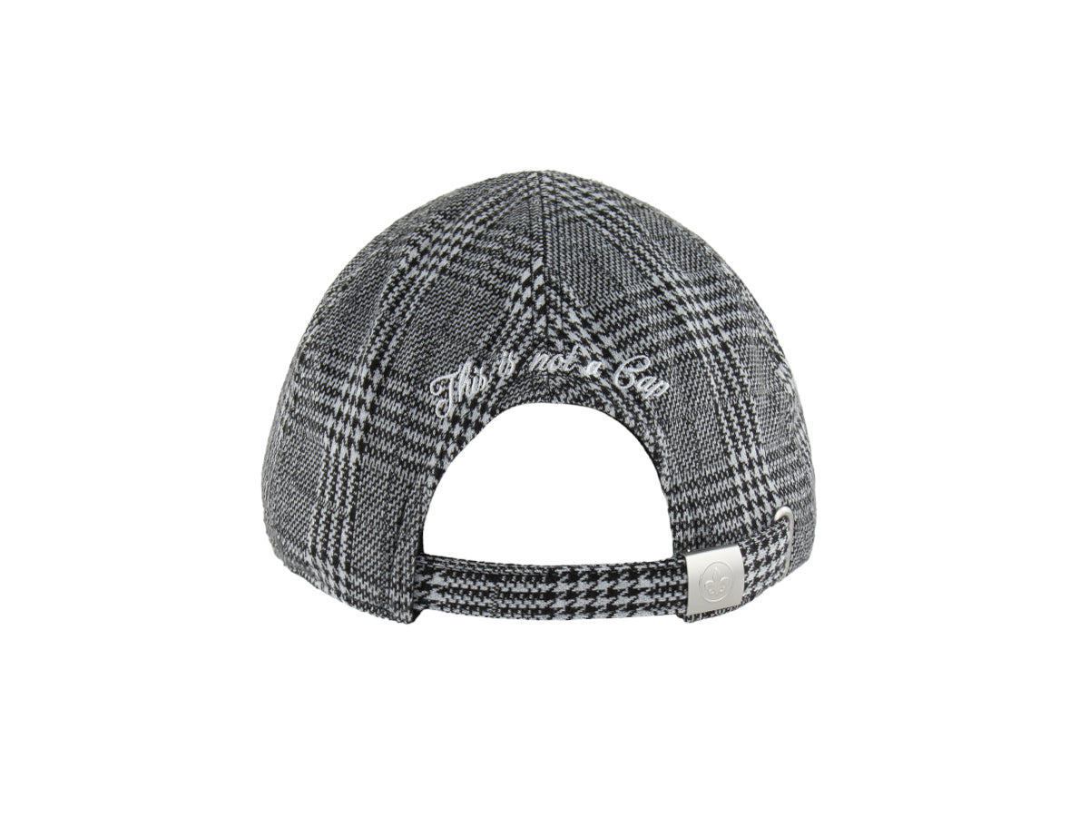 Béret Prince-de-Galles LXH à carreaux gris ajustable avec texte brodé à l'arrière