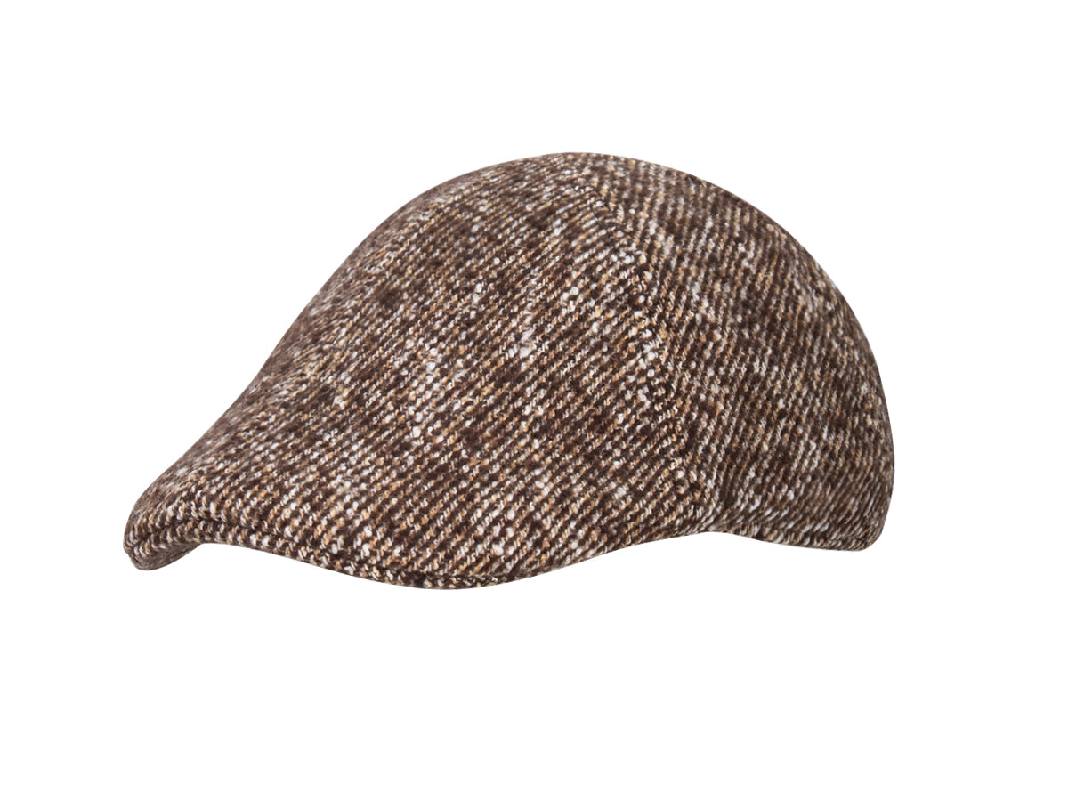 Béret sergé moucheté marron de la marque LXH, parfait pour un style élégant et confortable.