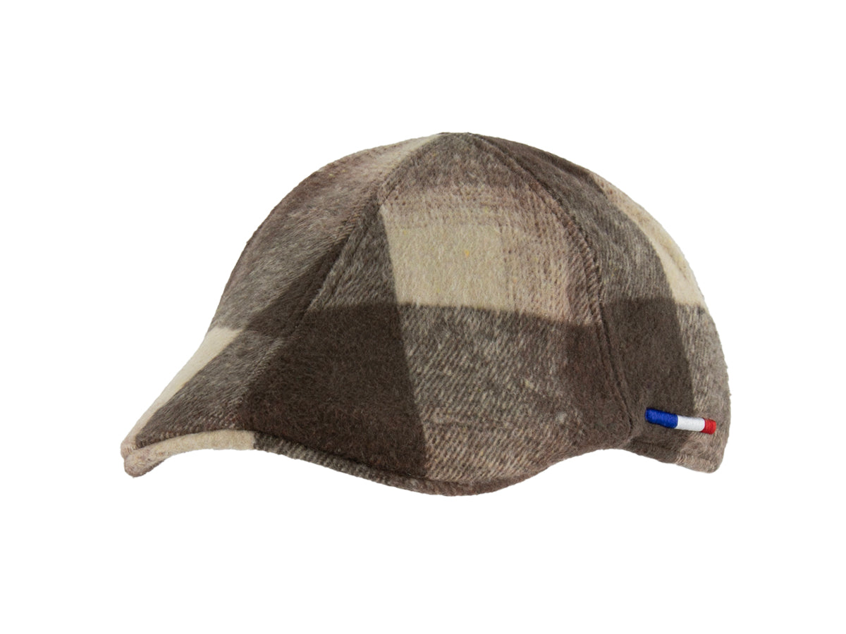Béret tartan marron LXH en laine avec motif à carreaux élégant pour un look chic