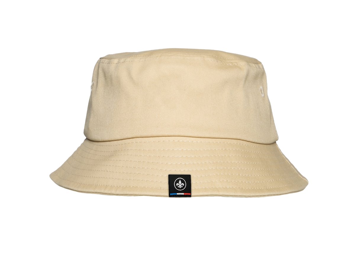 Bob Coton Jaune Sable de LXH avec une large visière pour une protection contre le soleil