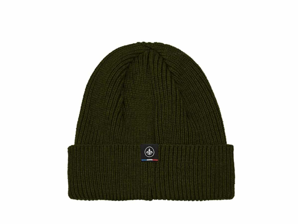 Bonnet Laine Mérinos Kaki, élégant et chaud, parfait pour l'hiver et les activités extérieures