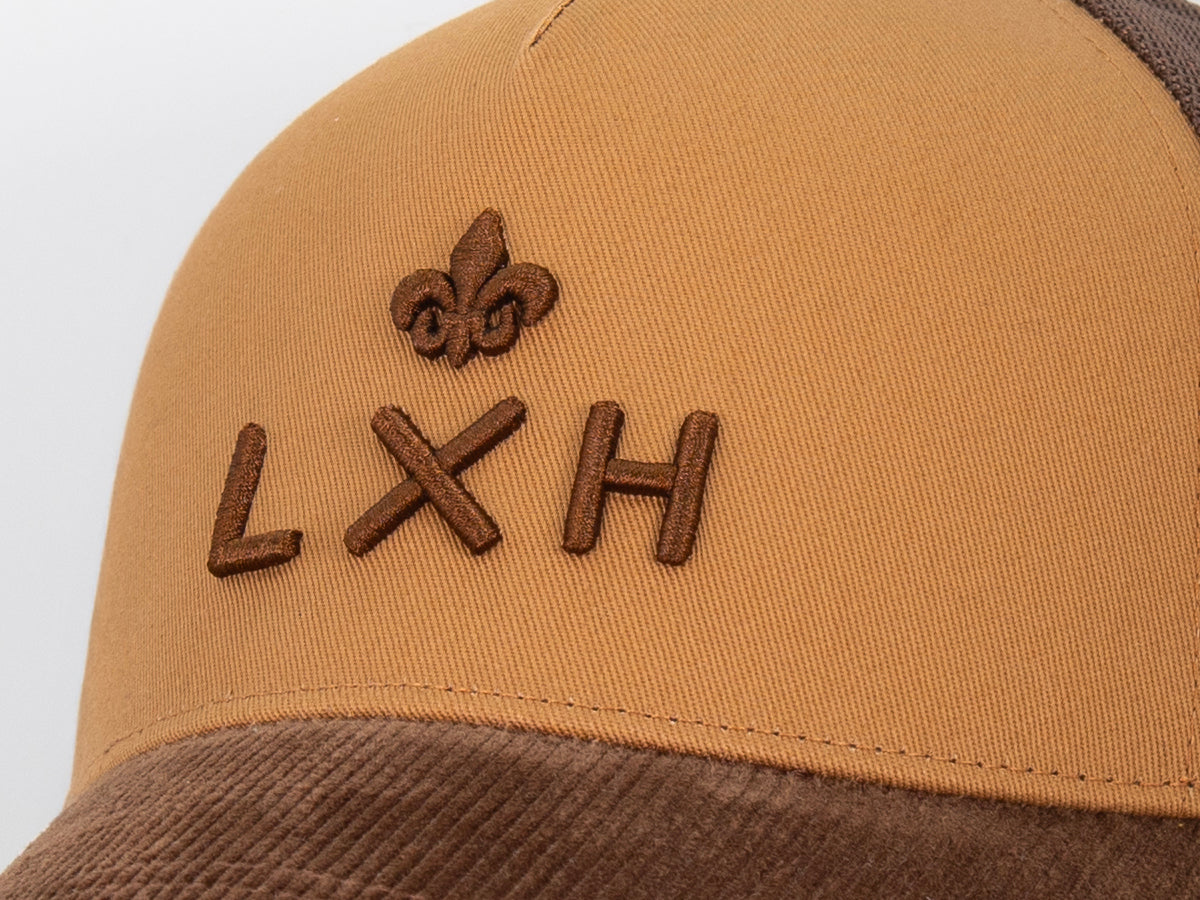 Casquette bi-matière coton velours homme LXH avec logo brodé sur le devant