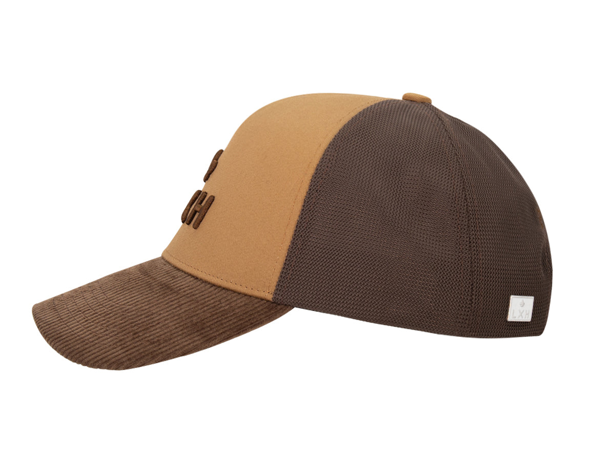 Casquette bi-matière coton velours homme de la marque LXH avec visière design en deux teintes