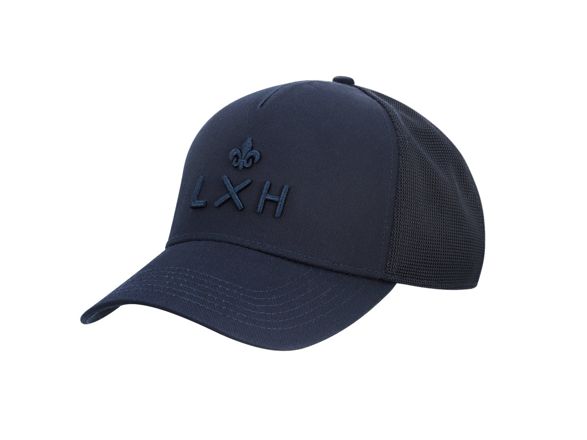Casquette bleu marine coton homme LXH avec logo brodé sur le devant