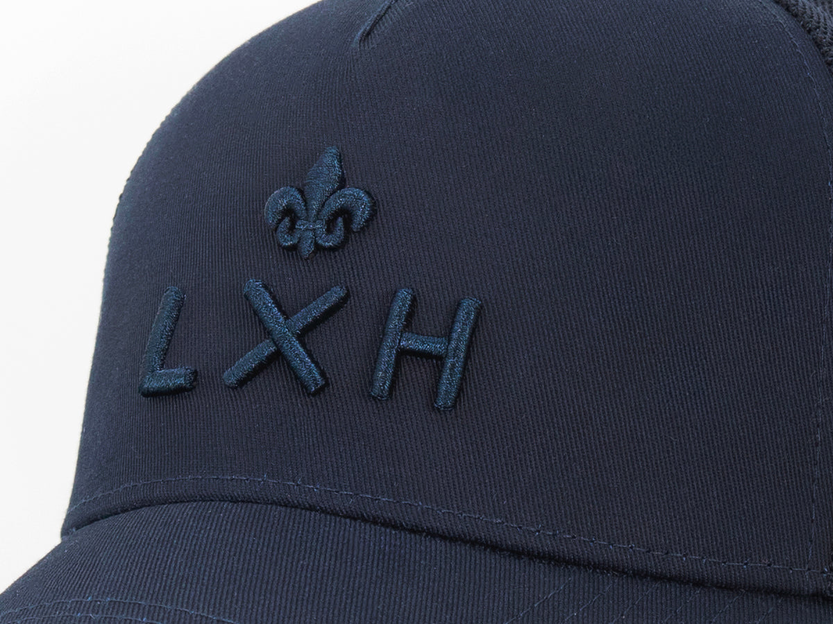 Casquette bleu marine coton homme avec logo LXH brodé sur le devant
