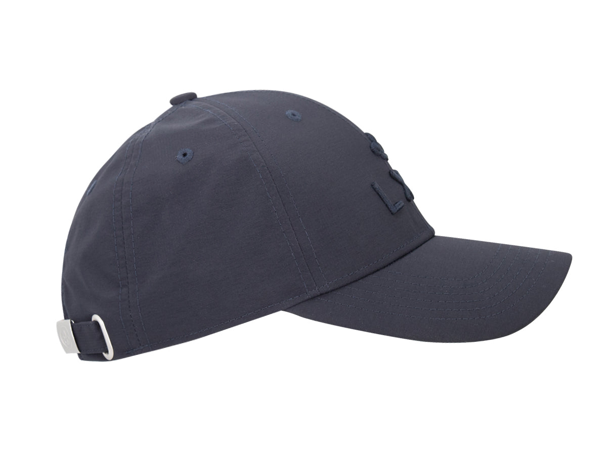 Casquette bleu marine homme LXH avec une couronne souple et une fermeture réglable à l'arrière