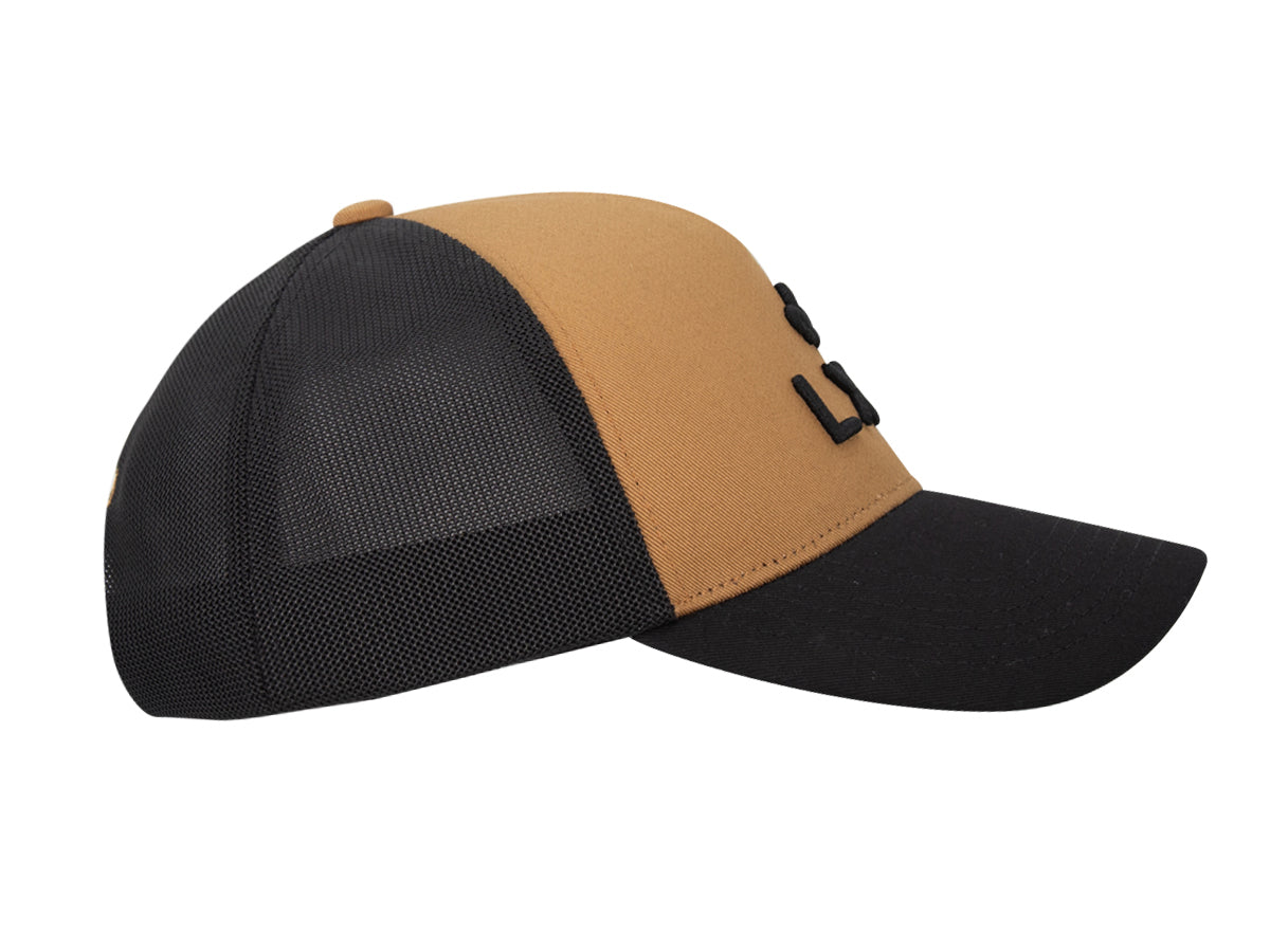 Casquette coton bi-color pain d'épice noir de la marque LXH avec visière courbée et design moderne