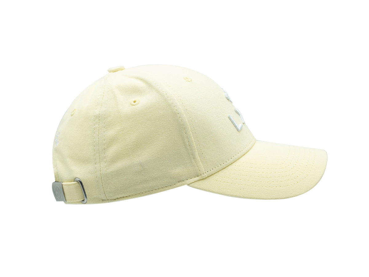 Casquette coton jaune citron de la marque LXH avec une visière courbée et un ajustement facile