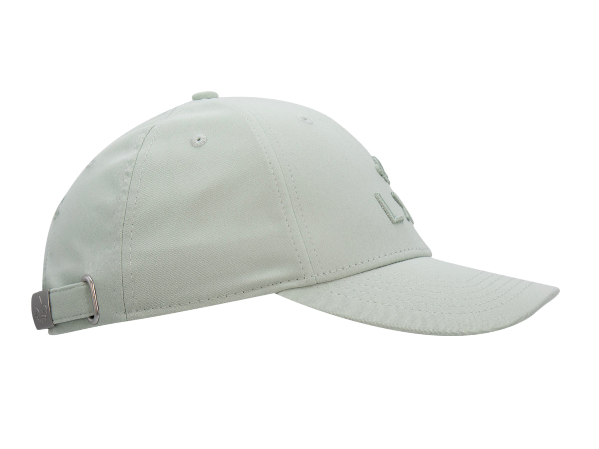 Casquette coton LXH en vert pastel avec visière courbée et ajustement à l'arrière