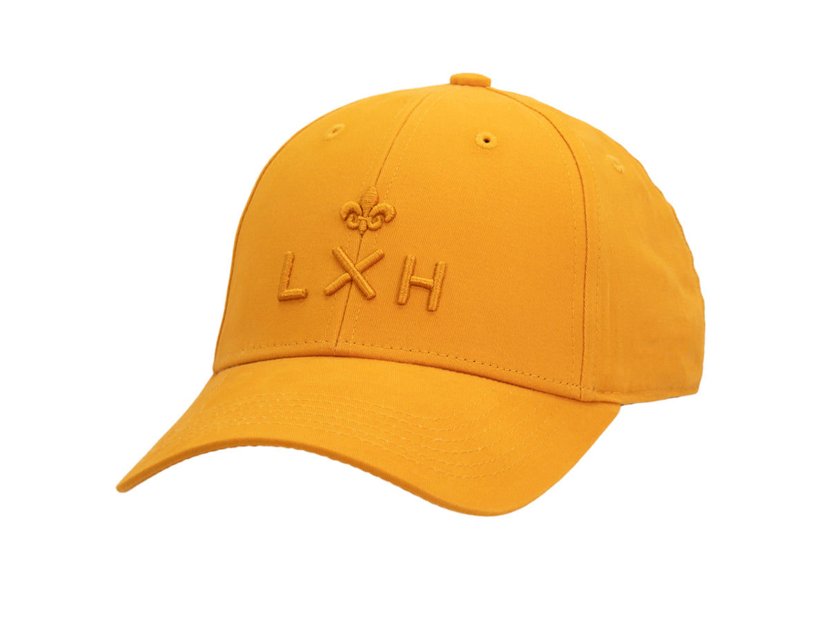 Casquette coton jaune LXH avec broderie logo pour un style décontracté