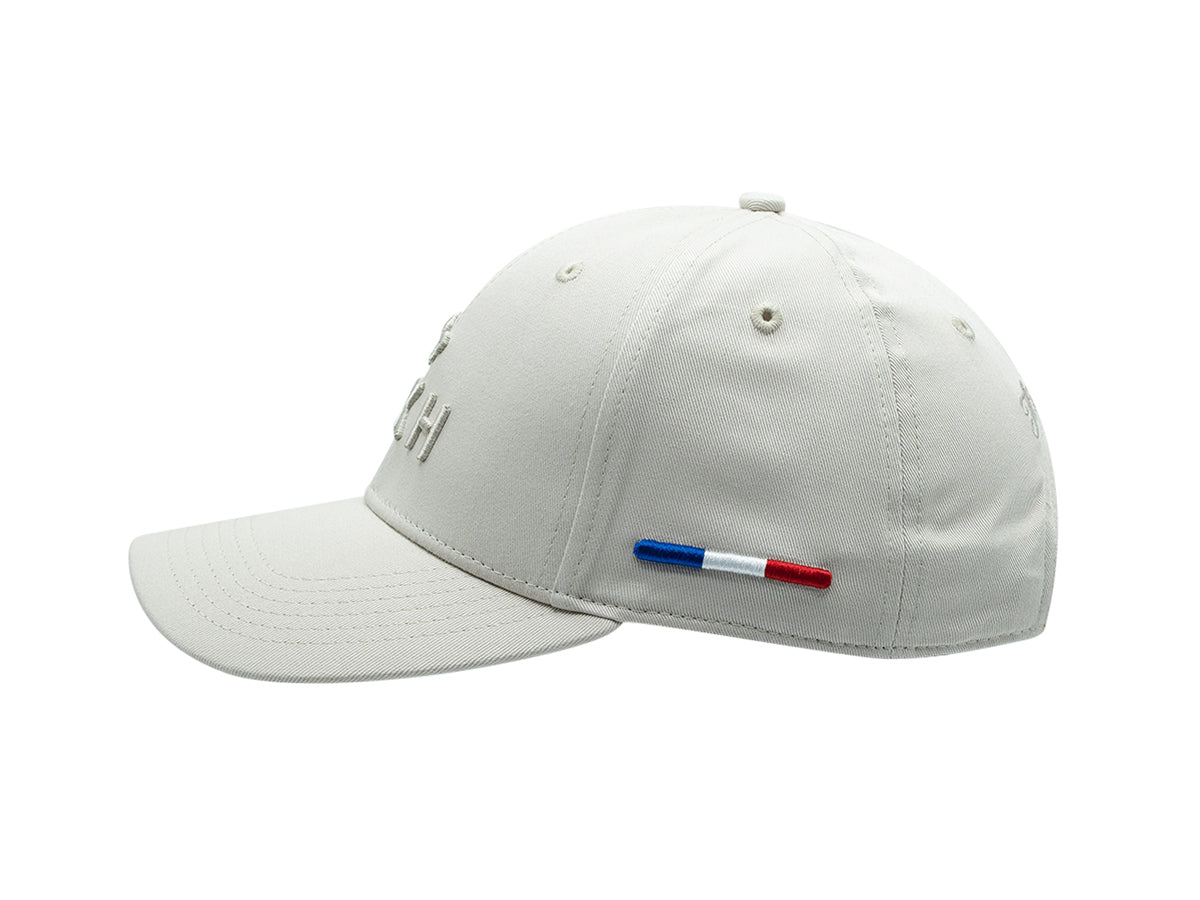 Casquette coton mastic de la marque LXH avec broderie et détail tricolore