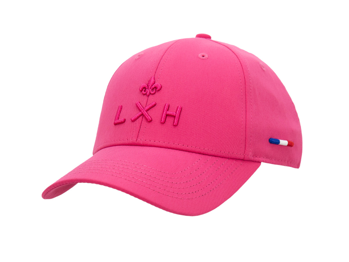 Casquette coton LXH rose avec logo brodé et détails colorés pour un style moderne