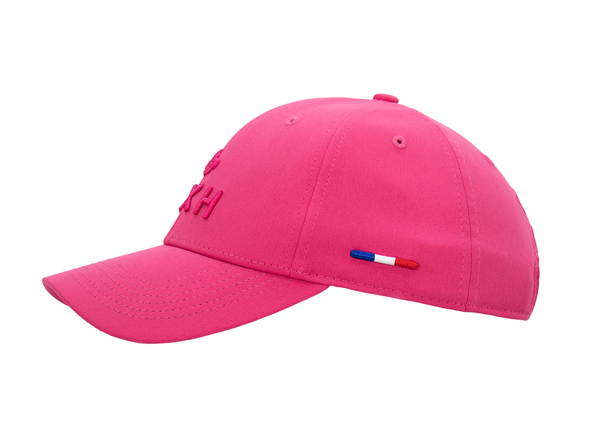 Casquette coton LXH rose avec broderie et détail tricolore sur le côté