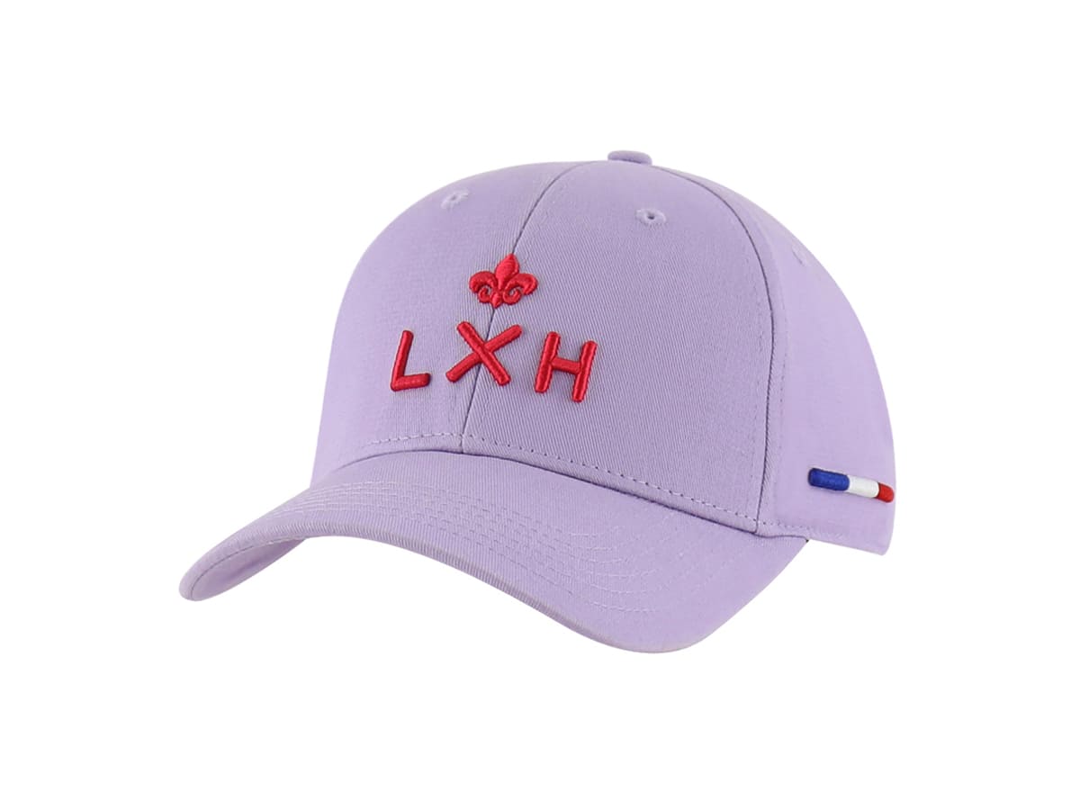 Casquette Coton Pop Lilas avec logo brodé LXH et accent tricolore français sur le côté