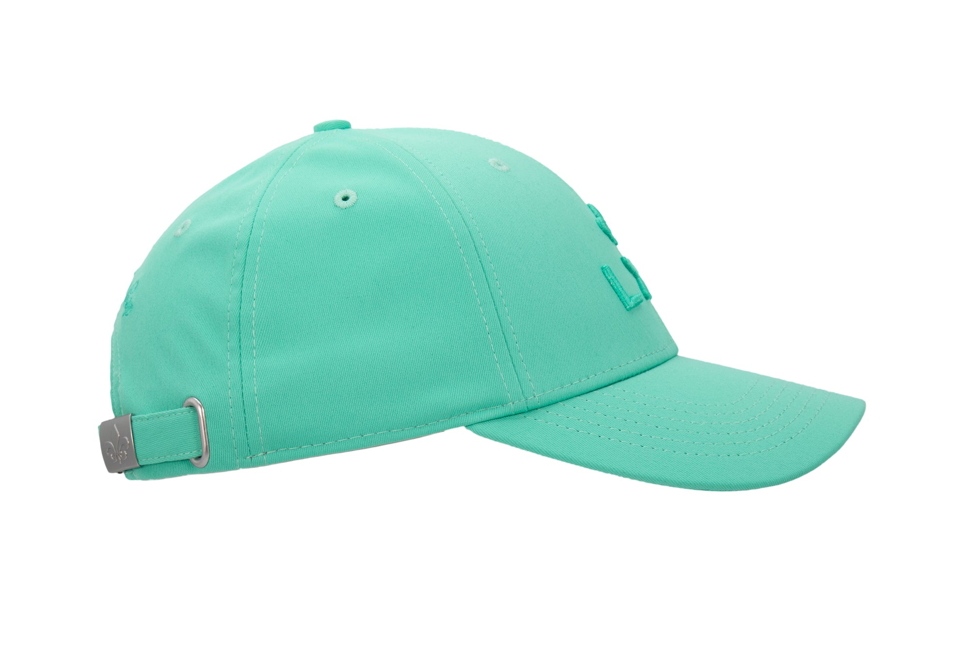 Casquette coton ton sur ton de LXH en vert menthe avec visière incurvée et fermeture ajustable