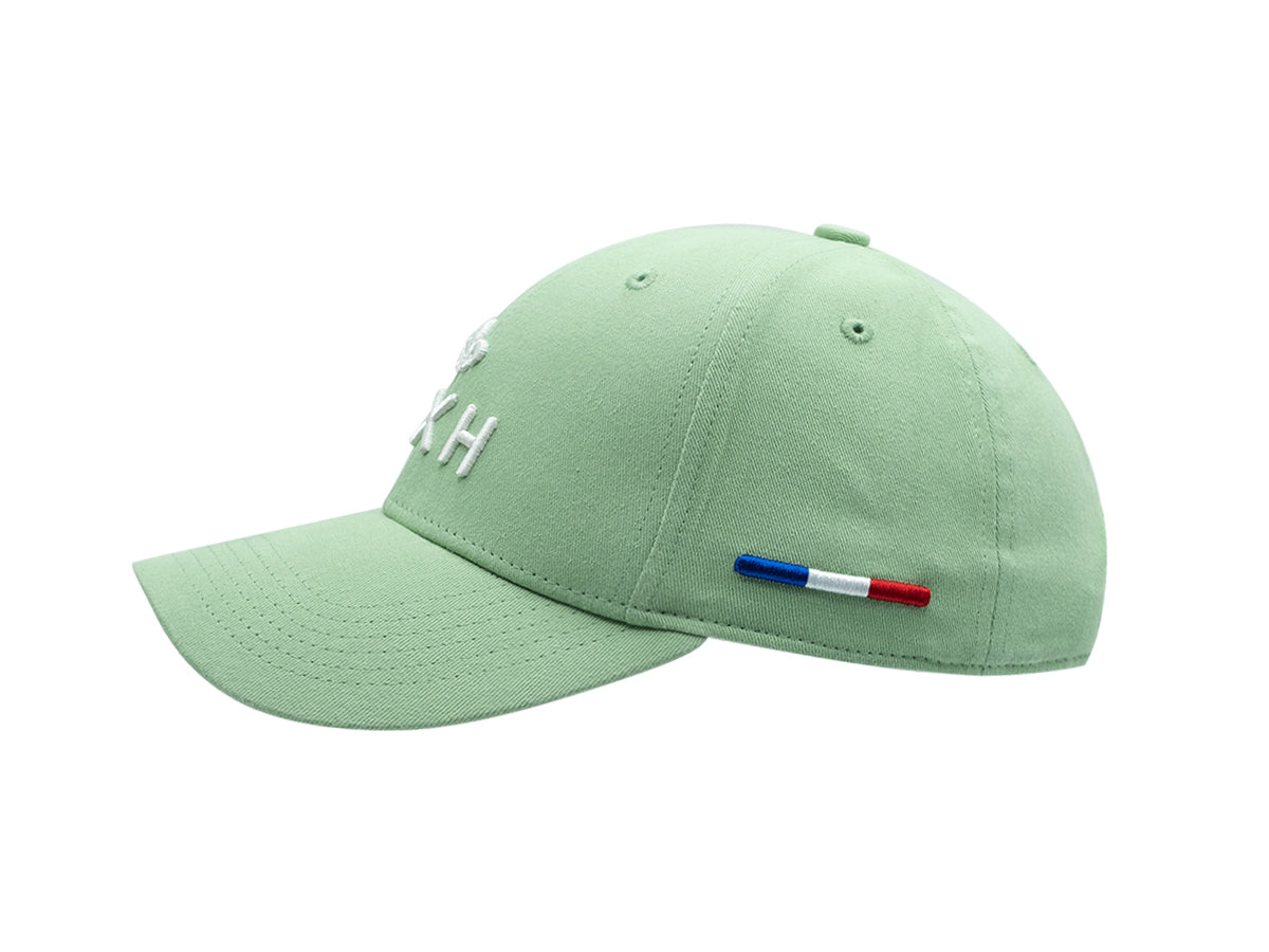 Casquette coton vert clair LXH avec broderie et drapeau français sur le côté