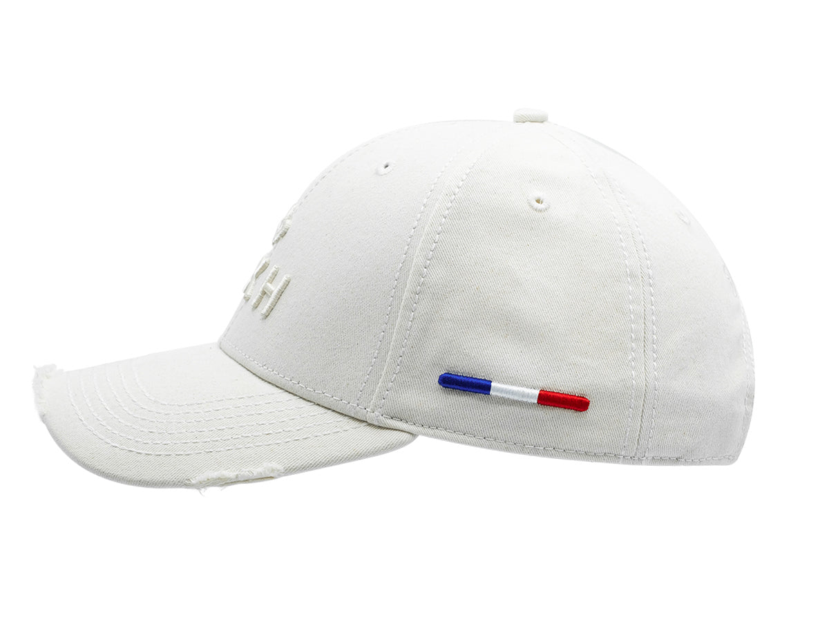 Casquette crème héritage LXH avec détail tricolore au niveau de la visière