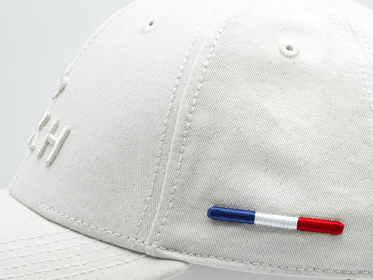 Casquette crème héritage LXH avec broderie tricolore sur le côté pour un style décontracté