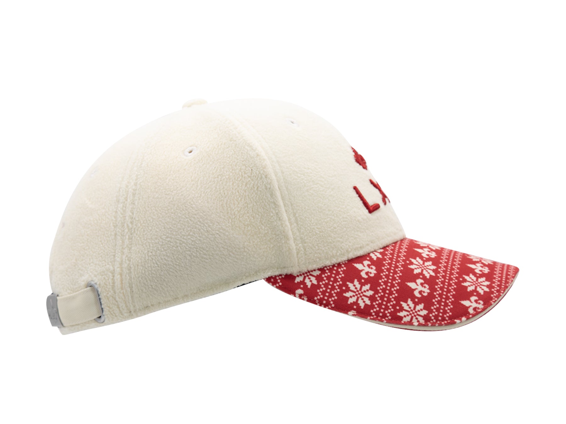 Casquette de Noël LXH en feutre avec visière rouge à motifs festifs pour un look hivernal