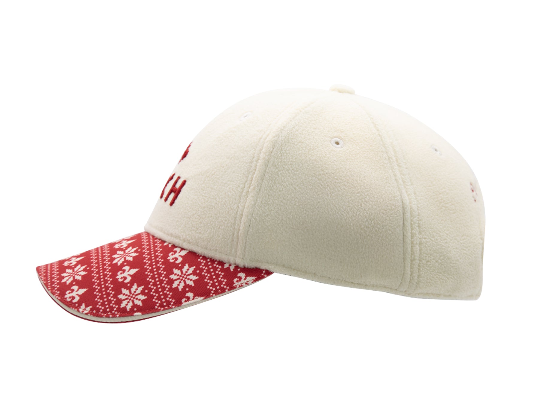 Casquette de Noël LXH en polaire avec visière décorée de motifs festifs