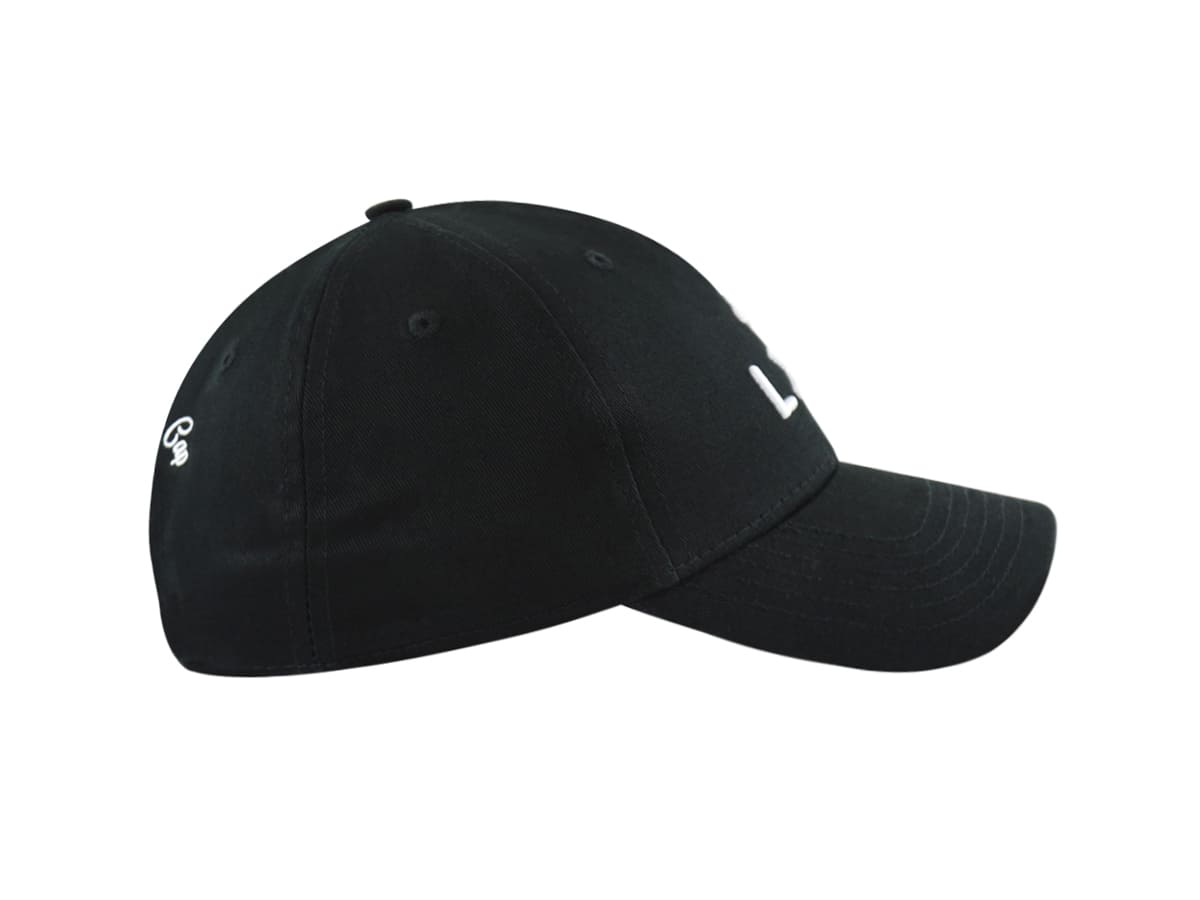 Casquette enfant coton noir LXH avec visière et logo brodé sur le côté